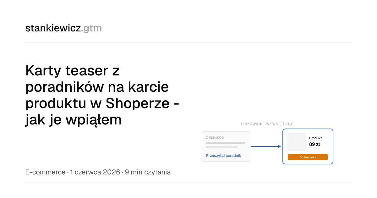 Karty teaser z poradników na karcie produktu w Shoperze - jak je wpiąłem